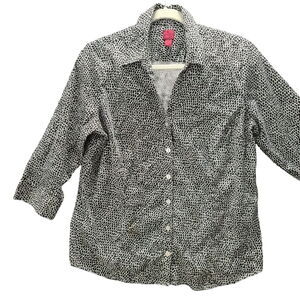 212 Collection Womens Button Up BLouse Multicolor Size  XL Cotton Blend Stretch
